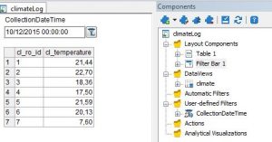 06_Report climateLog with filter bar